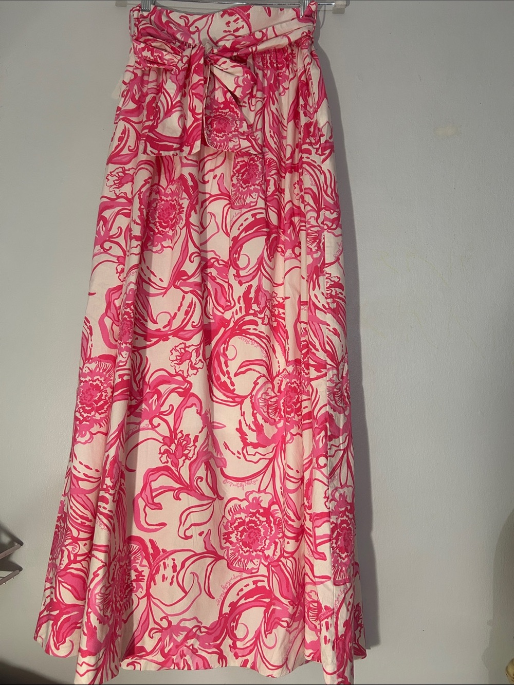 Lilly Pulitzer + Goop Floral Pink & Cream Maxi Skirt size 10 - Picture 4 of 9